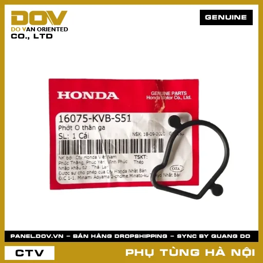 MÃ PHỤ TÙNG : 16075KVBS51 PHỚT O THÂN GA — 16075KVBS51