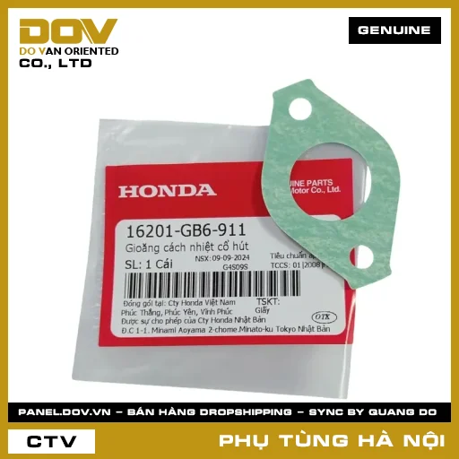 MÃ PHỤ TÙNG : 16201GB6911 GIOĂNG CÁCH NHIỆT CỔ HÚT — 16201GB6911