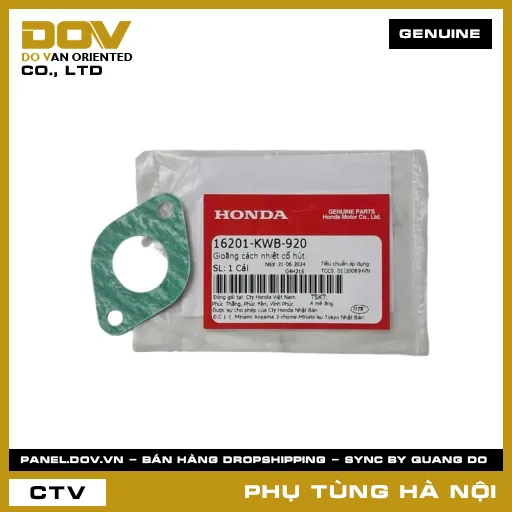 MÃ PHỤ TÙNG : 16201KWB920 GIOĂNG CÁCH NHIỆT CỔ HÚT — 16201KWB920