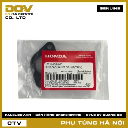 MÃ PHỤ TÙNG : 16211KYZ900 PHÍP CÁCH NHIỆT CỔ HÚT(TRÊN) — 16211KYZ900