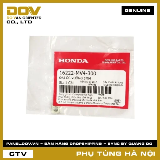 MÃ PHỤ TÙNG : 16222MV4300 ÐAI ỐC VUÔNG 5MM — 16222MV4300