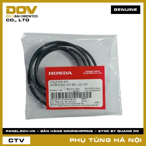 MÃ PHỤ TÙNG : 17213KZR600 GIOĂNG BAO KÍN BẦU LỌC GIÓ — 17213KZR600