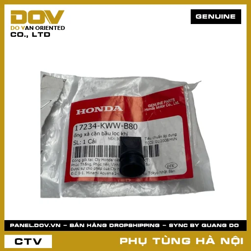 MÃ PHỤ TÙNG : 17234KWWB80 ỐNG XẢ CẶN BẦU LỌC GIÓ — 17234KWWB80