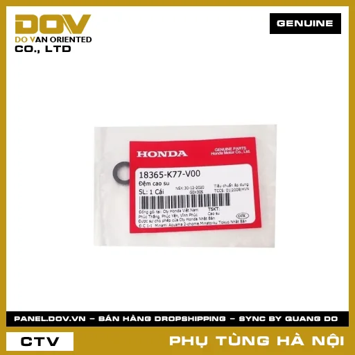 MÃ PHỤ TÙNG : 18365K77V00 ĐỆM CAO SU — 18365K77V00
