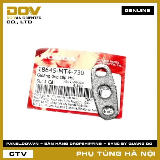 MÃ PHỤ TÙNG : 18645MT4730 GIOĂNG ỐNG CẤP KHÍ — 18645MT4730