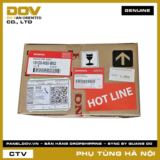 MÃ PHỤ TÙNG : 19100K60B62 BỘ KÉT TẢN NHIỆT — 19100K60B62