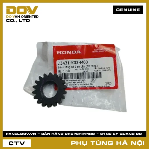 MÃ PHỤ TÙNG : 23431K03M60 BÁNH RĂNG SỐ 2 SƠ CẤP (18 RĂNG) — 23431K03M60