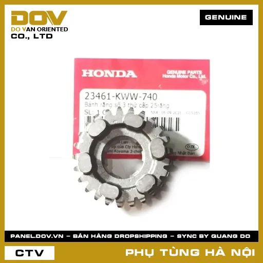 MÃ PHỤ TÙNG : 23461KWW740 BÁNH RĂNG SỐ 3 THỨ CẤP 25RĂNG — 23461KWW740