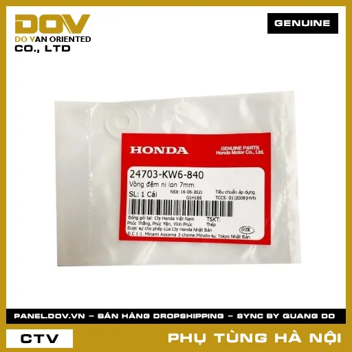 MÃ PHỤ TÙNG : 24703KW6840 VÒNG ĐỆM NI LON 7MM — 24703KW6840