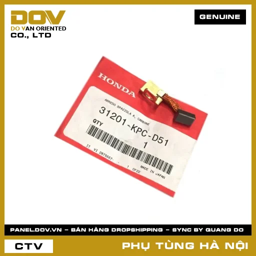 MÃ PHỤ TÙNG : 31201KPCD51 CHỔI THAN A MÔ TƠ ĐỀ — 31201KPCD51