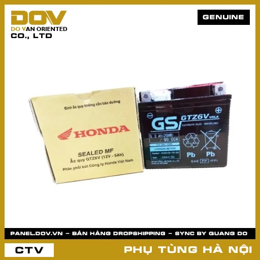 MÃ PHỤ TÙNG : 31500K01901 BÌNH ẮC QUY GTZ6V — 31500K01901
