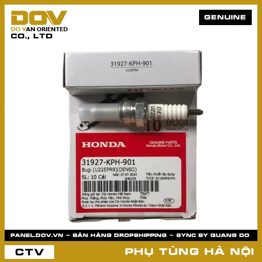 MÃ PHỤ TÙNG : 31927KPH901 BUGI (U22EPR9)(DENSO) — 31927KPH901