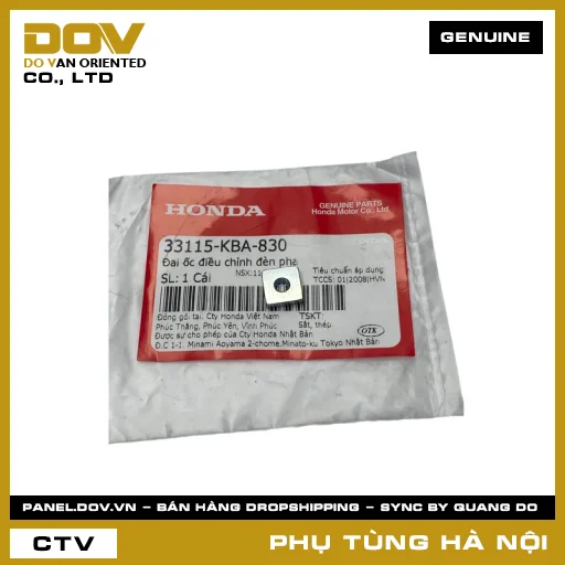 MÃ PHỤ TÙNG : 33115KBA830 ĐAI ỐC ĐIỀU CHỈNH ĐÈN PHA — 33115KBA830