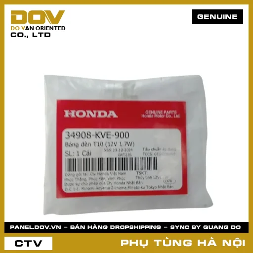 MÃ PHỤ TÙNG : 34908KVE900 BÓNG ĐÈN T10 (12V 1.7W) — 34908KVE900