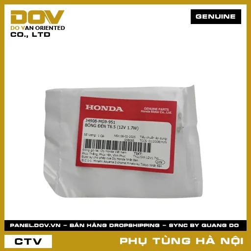MÃ PHỤ TÙNG : 34908MG9951 BÓNG ĐÈN T6.5 (12V 1.7W) — 34908MG9951