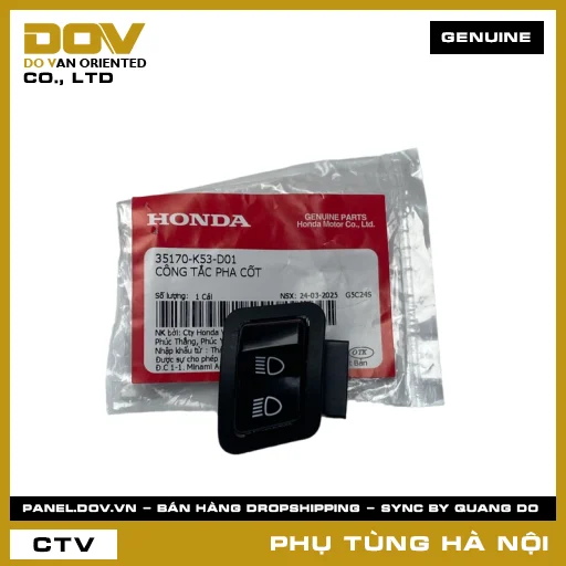 MÃ PHỤ TÙNG : 35170K53D01 CÔNG TẮC PHA CỐT — 35170K53D01