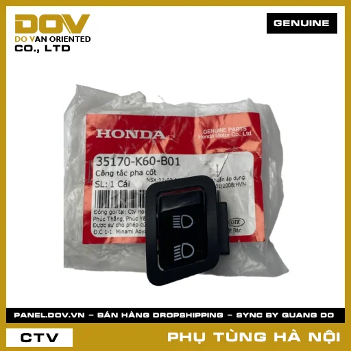 MÃ PHỤ TÙNG : 35170K60B01 CÔNG TẮC PHA CỐT — 35170K60B01
