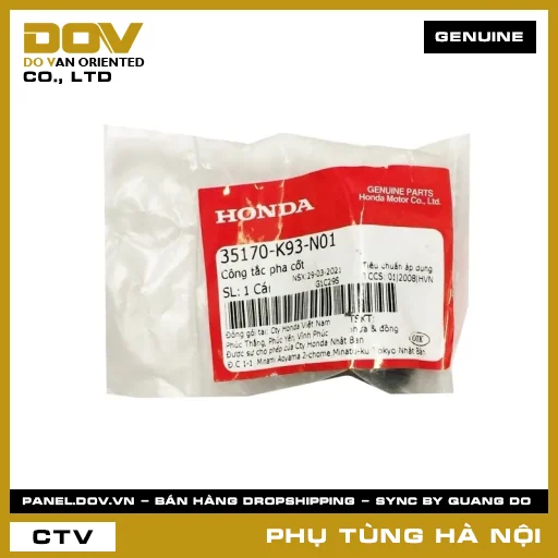 MÃ PHỤ TÙNG : 35170K93N01 CÔNG TẮC PHA CỐT — 35170K93N01