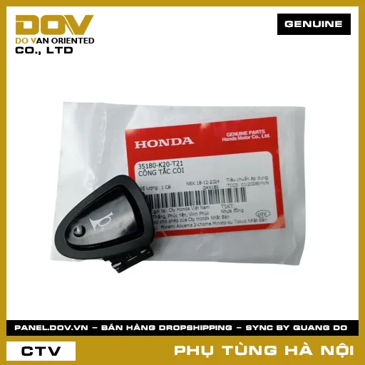 MÃ PHỤ TÙNG : 35180K20T21 CÔNG TẮC CÒI — 35180K20T21