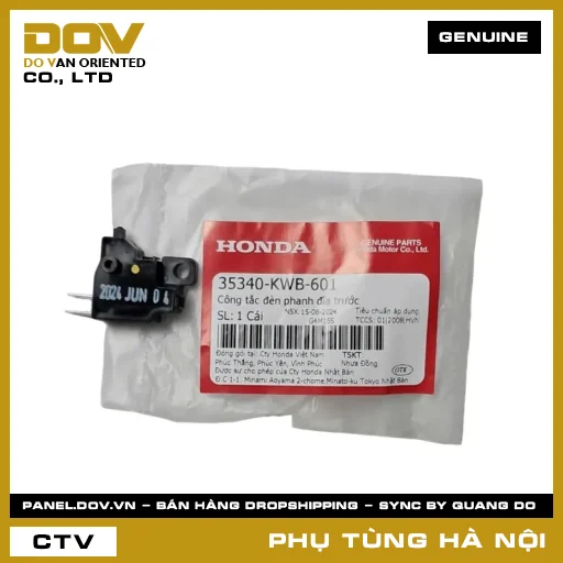 MÃ PHỤ TÙNG : 35340KWB601 CÔNG TẮC ĐÈN PHANH ĐĨA TRƯỚC — 35340KWB601