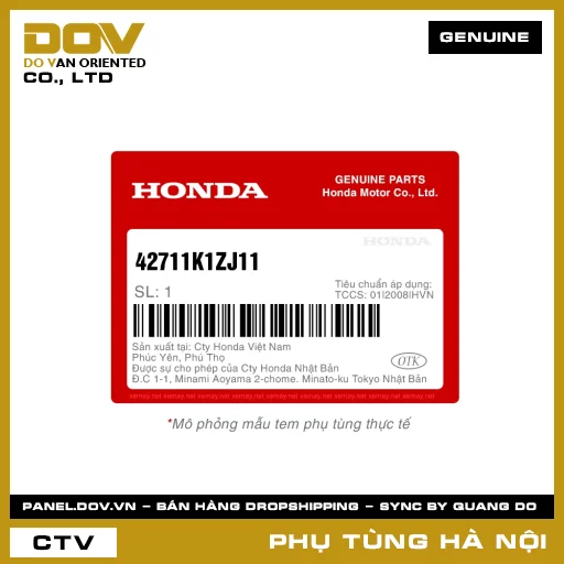 MÃ PHỤ TÙNG : 42711K1ZJ11 LỐP SAU (130/70-13 M/C 63P) (IRC) — 42711K1ZJ11
