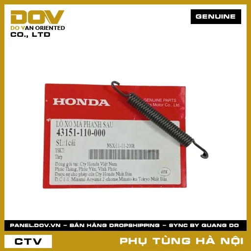 MÃ PHỤ TÙNG : 43151110000 LÒ XO MÁ PHANH SAU — 43151110000