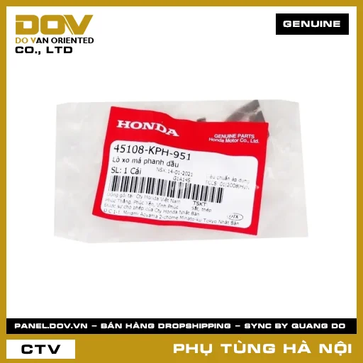 MÃ PHỤ TÙNG : 45108KPH951 LÒ XO MÁ PHANH DẦU — 45108KPH951