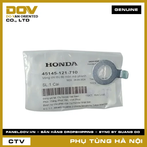 MÃ PHỤ TÙNG : 45145121710 VÒNG CHỈ THỊ ĐỘ MÒN MÁ PHANH — 45145121710