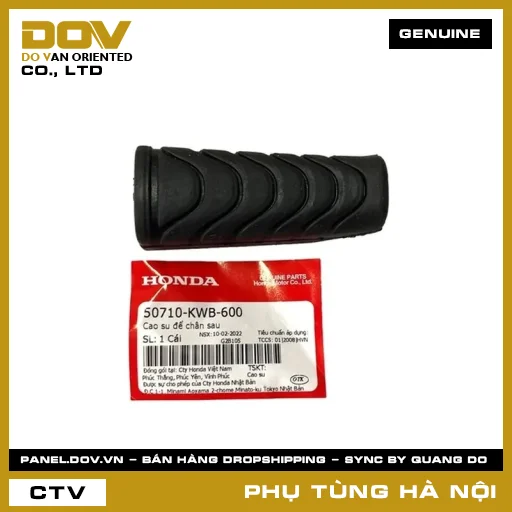 MÃ PHỤ TÙNG : 50710KWB600 CAO SU ĐỂ CHÂN SAU — 50710KWB600