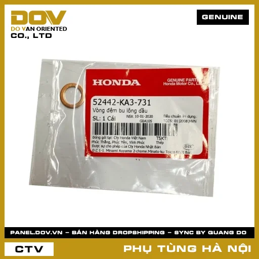 MÃ PHỤ TÙNG : 52442KA3731 VÒNG ĐỆM BU LÔNG DẦU — 52442KA3731