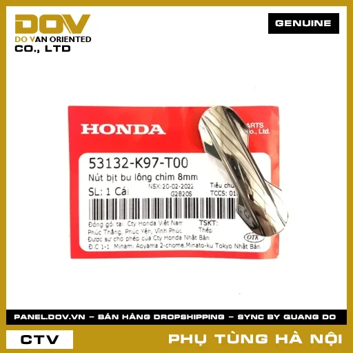 MÃ PHỤ TÙNG : 53132K97T00 NÚT BỊT BU LÔNG CHÌM 8MM — 53132K97T00