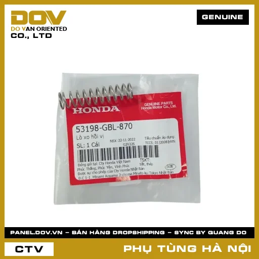 MÃ PHỤ TÙNG : 53198GBL870 LÒ XO HỒI VỊ — 53198GBL870