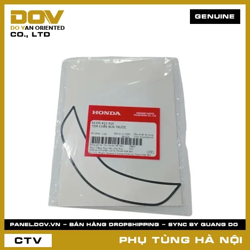 MÃ PHỤ TÙNG : 61105K12910 TEM CHẮN BÙN TRƯỚC — 61105K12910