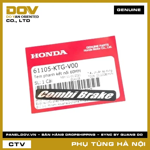 MÃ PHỤ TÙNG : 61105KTGV00 TEM PHANH KẾT NỐI 60MM — 61105KTGV00