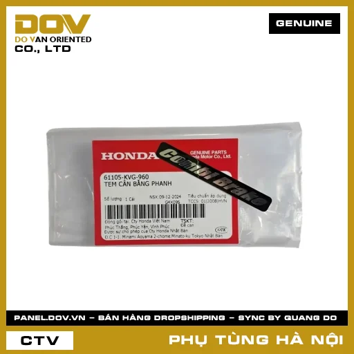 MÃ PHỤ TÙNG : 61105KVG960 TEM CÂN BẰNG PHANH — 61105KVG960