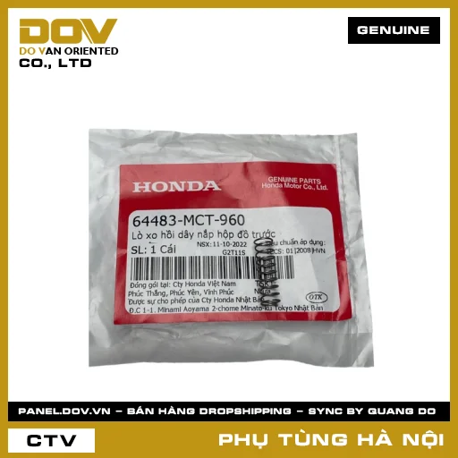 MÃ PHỤ TÙNG : 64483MCT960 LÒ XO HỒI DÂY NẮP HỘP ĐỒ TRƯỚC — 64483MCT960