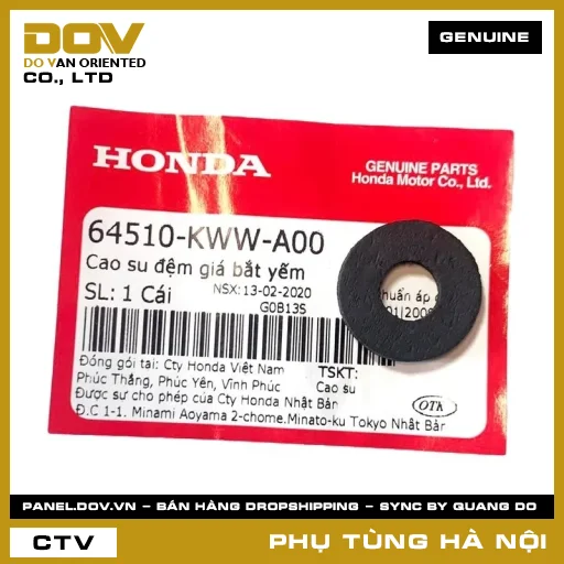 MÃ PHỤ TÙNG : 64510KWWA00 CAO SU ĐỆM GIÁ BẮT YẾM — 64510KWWA00