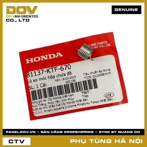 MÃ PHỤ TÙNG : 81137KTF670 LÒ XO MÓC HỘP CHỨA ĐỒ — 81137KTF670