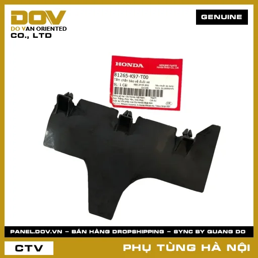 MÃ PHỤ TÙNG : 81265K97T00 TẤM CHẮN BẢO VỆ ĐUÔI XE — 81265K97T00