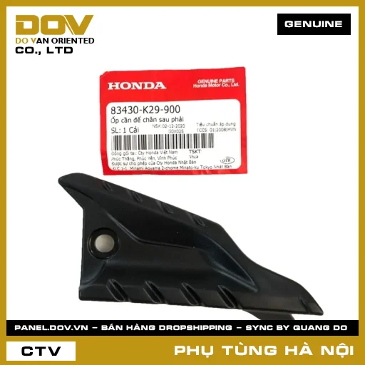 MÃ PHỤ TÙNG : 83430K29900 ỐP CẦN ĐỂ CHÂN SAU PHẢI — 83430K29900
