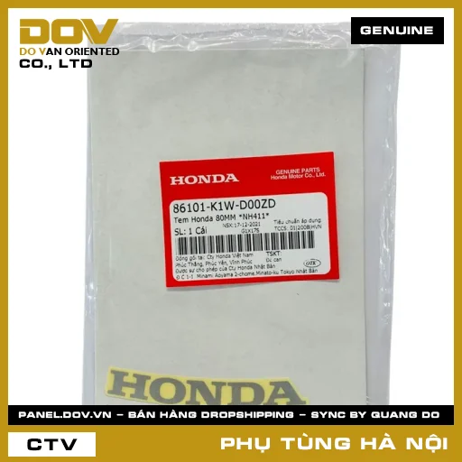 MÃ PHỤ TÙNG : 86101K1WD00ZD TEM HONDA 80MM *NH411* — 86101K1WD00ZD