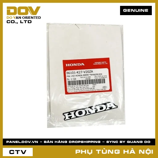 MÃ PHỤ TÙNG : 86101K27V20ZA MÁC CHỮ HONDA 80MM *NHA62B,R34 — 86101K27V20ZA