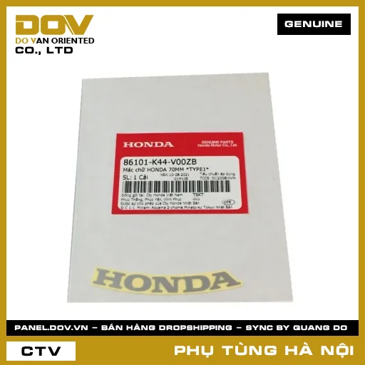 MÃ PHỤ TÙNG : 86101K44V00ZB MÁC CHỮ HONDA 70MM *NH411* — 86101K44V00ZB