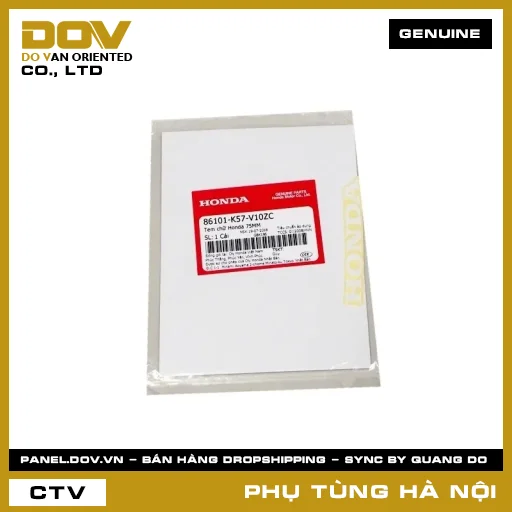 MÃ PHỤ TÙNG : 86101K57V10ZC TEM CHỮ HONDA 75MM — 86101K57V10ZC