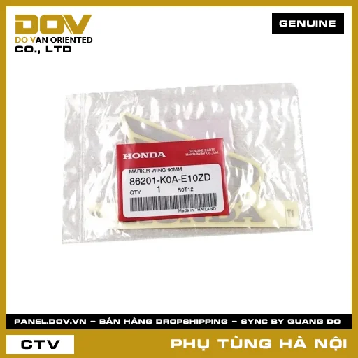 MÃ PHỤ TÙNG : 86201K0AE10ZD TEM CÁNH CHIM PHẢI 90MM — 86201K0AE10ZD
