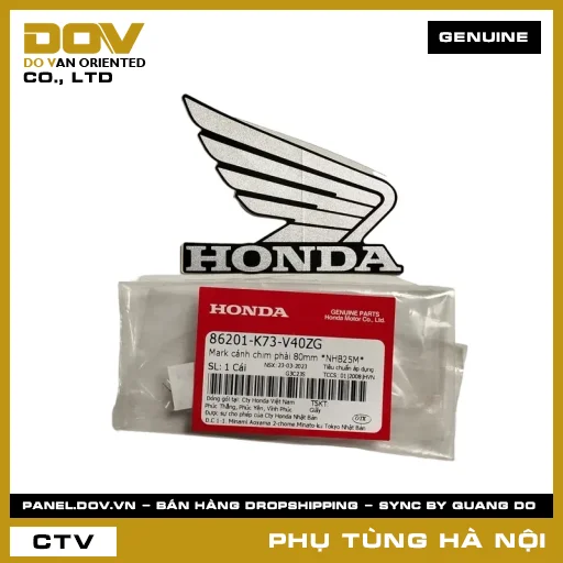 MÃ PHỤ TÙNG : 86201K73V40ZG MARK CÁNH CHIM PHẢI 80MM *NHB25M* — 86201K73V40ZG