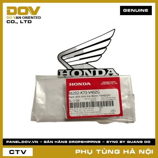 MÃ PHỤ TÙNG : 86202K73V40ZG MARK CÁNH CHIM TRÁI 80MM *NHB25M* — 86202K73V40ZG