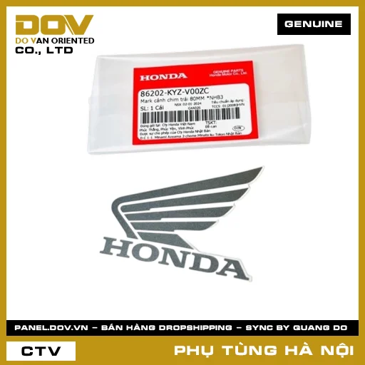MÃ PHỤ TÙNG : 86202KYZV00ZC MARK CÁNH CHIM TRÁI 80MM *NHB3 — 86202KYZV00ZC