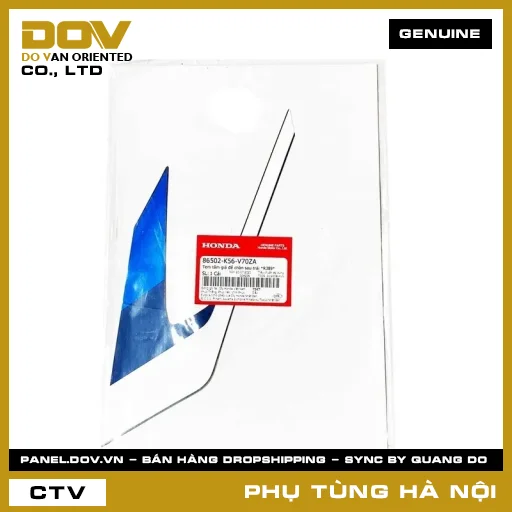 MÃ PHỤ TÙNG : 86502K56V70ZA TEM TẤM GIÁ ĐỂ CHÂN SAU TRÁI *R389* — 86502K56V70ZA