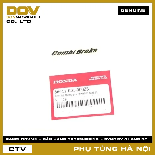MÃ PHỤ TÙNG : 86611K01900ZB TEM HỆ THỐNG PHANH*B203,NHB35, — 86611K01900ZB